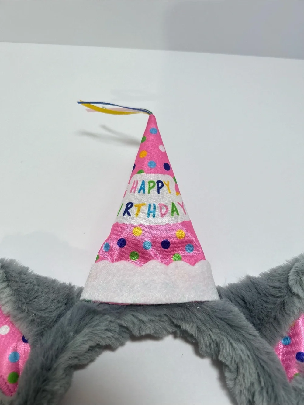 Great Wolf Lodge PINK Headband Birthday Party Hat Plush Gray Fur Ears